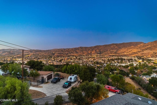 aerial view with a mountain view