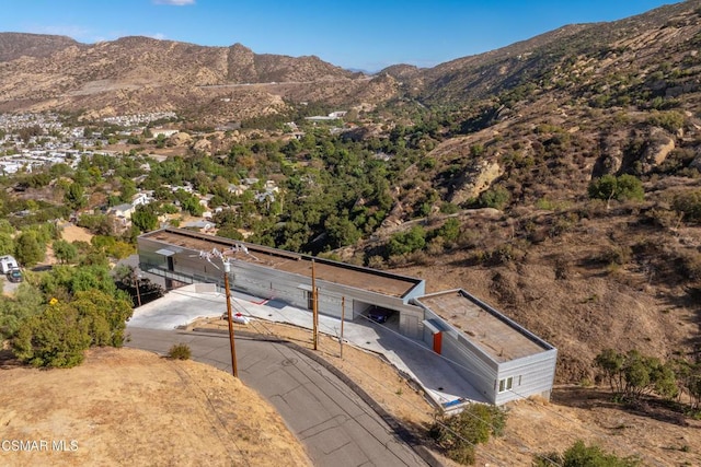 aerial view with a mountain view