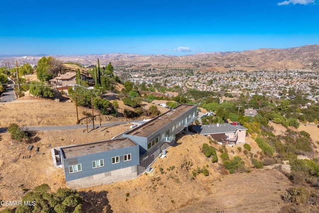 aerial view with a mountain view