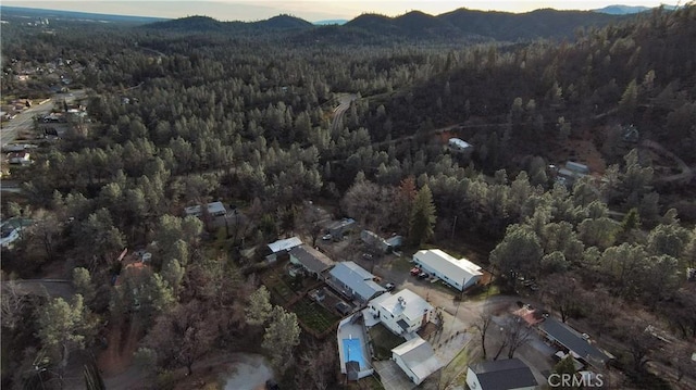 drone / aerial view with a mountain view