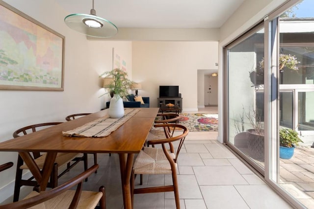 view of tiled dining space