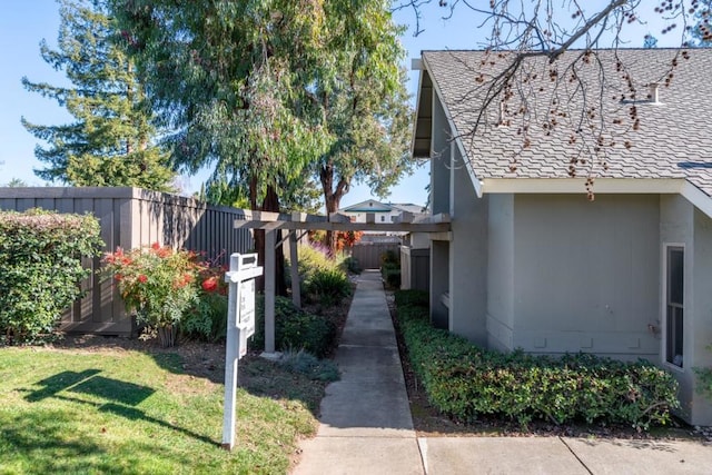 view of home's exterior featuring a yard