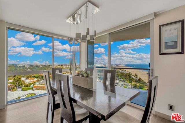 sunroom featuring a water view and a wealth of natural light