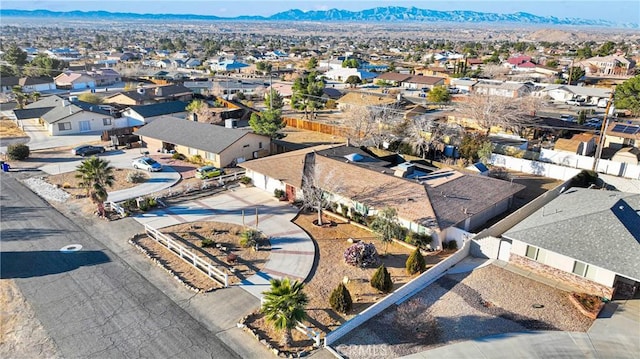 drone / aerial view featuring a mountain view