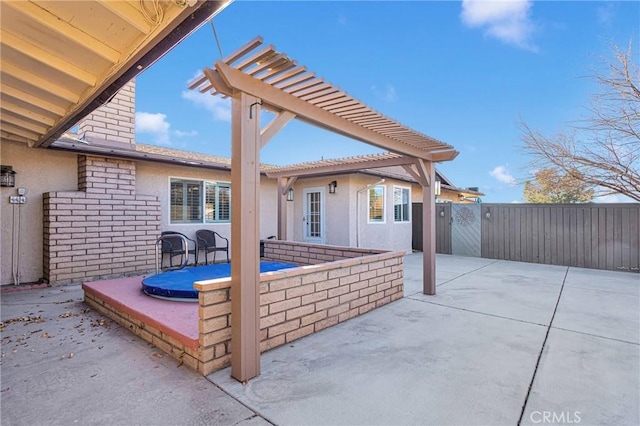 view of patio with a pergola