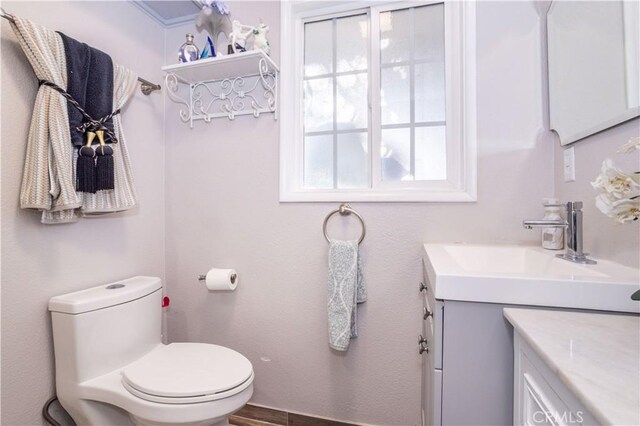 bathroom with vanity and toilet