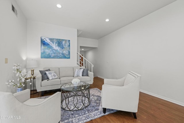 living room featuring hardwood / wood-style floors