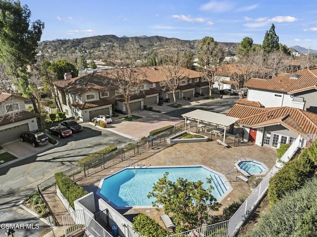 exterior space with a mountain view