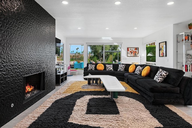 living room with plenty of natural light