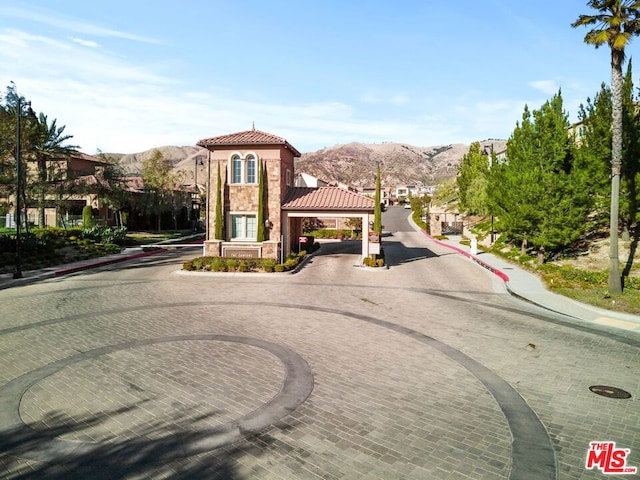 view of street featuring a mountain view