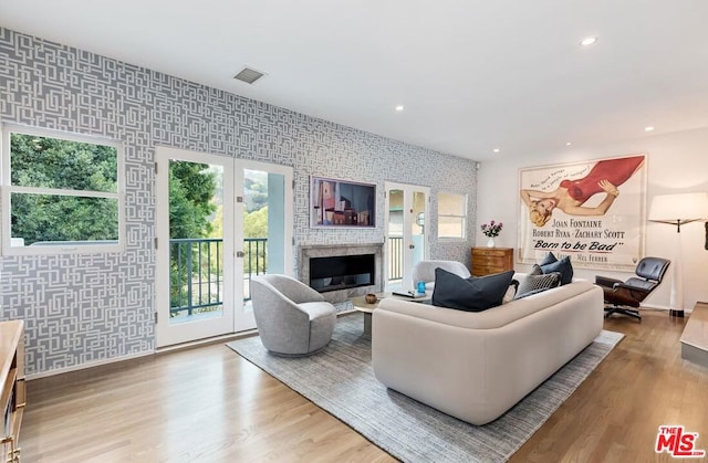 living room featuring hardwood / wood-style flooring