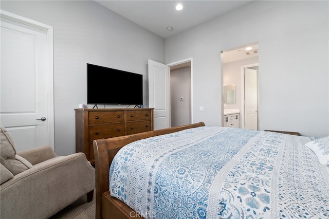 bedroom with recessed lighting