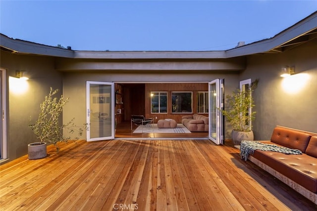 view of deck at dusk