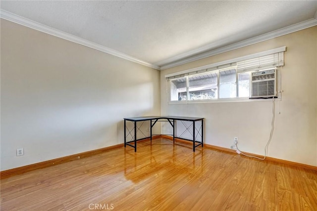 396 S Miraleste Dr Unit 512, San Pedro, CA 90732 - spare room featuring ornamental molding, baseboards, and wood finished floors