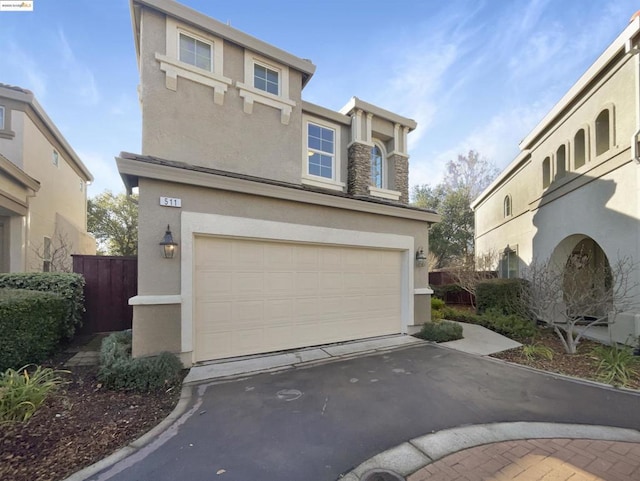 view of front of home with a garage