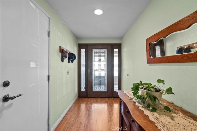 entryway with light wood-type flooring