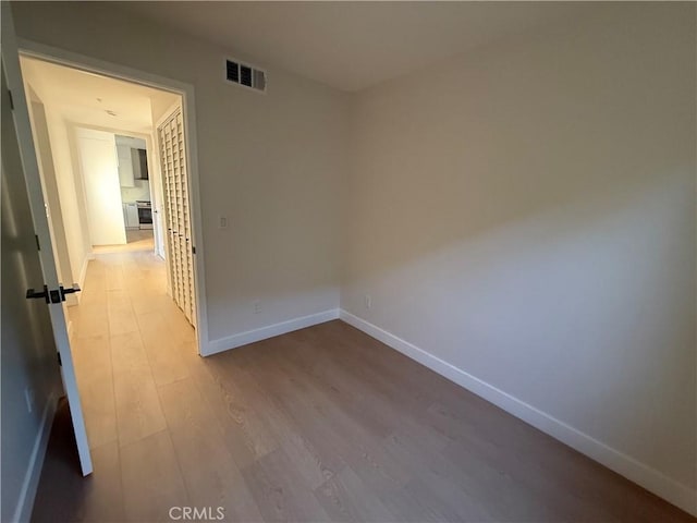 empty room featuring light wood-type flooring