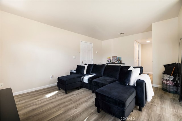 living room featuring hardwood / wood-style floors