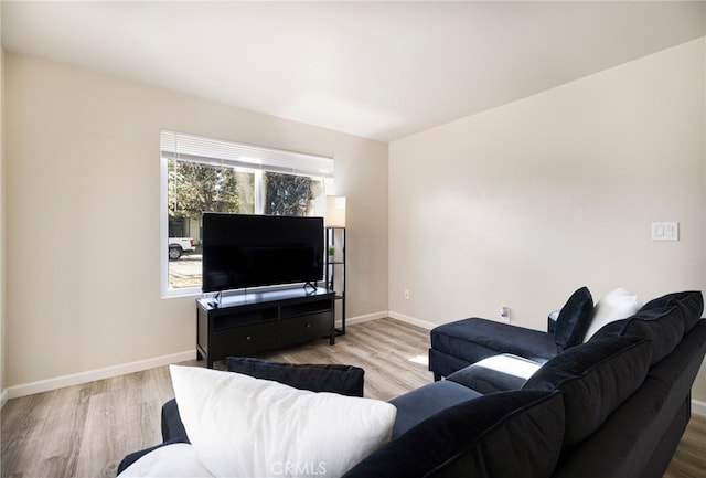 living room featuring light hardwood / wood-style floors