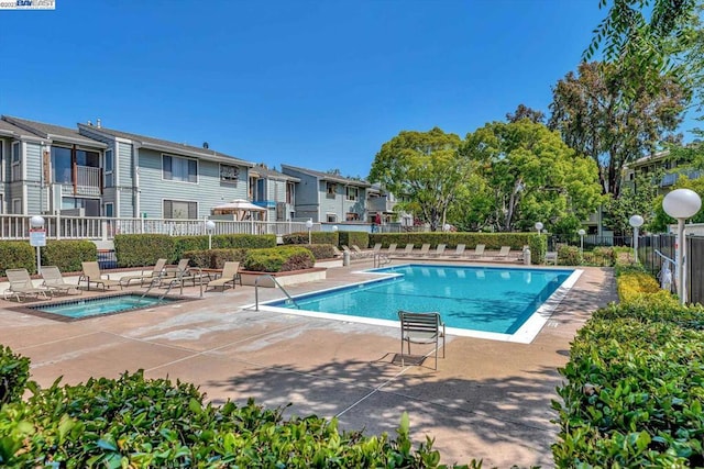 view of pool with a patio