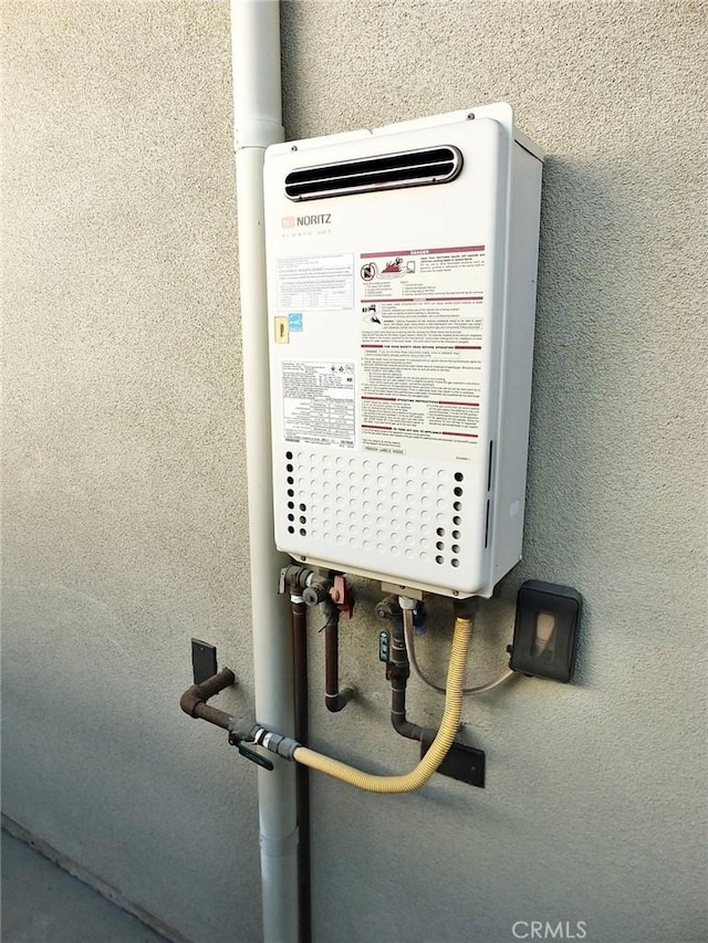 room details with tankless water heater