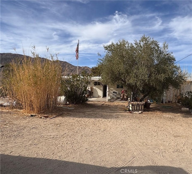 view of yard featuring a mountain view