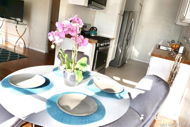 view of tiled dining area