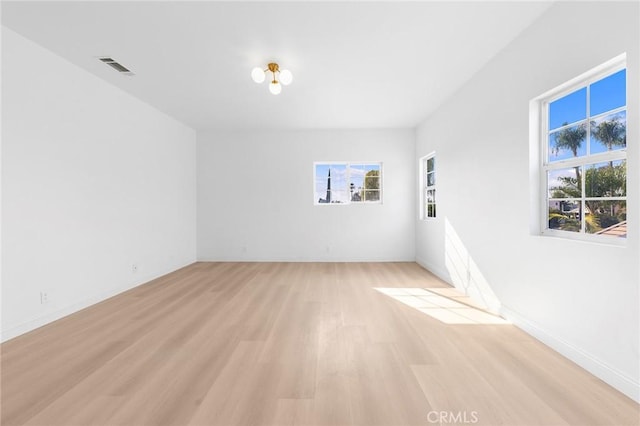 empty room featuring light hardwood / wood-style flooring