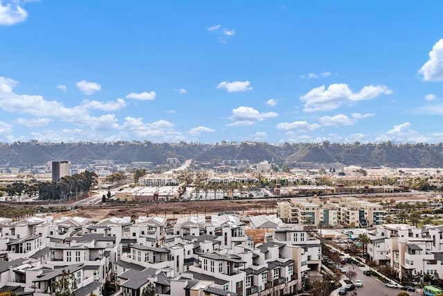 drone / aerial view with a city view