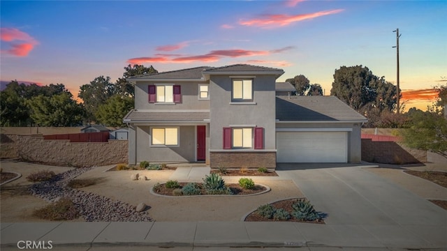 view of front of house featuring a garage