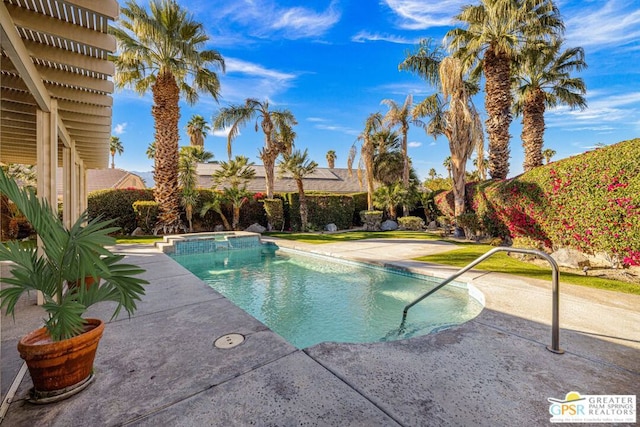 view of pool featuring a patio area