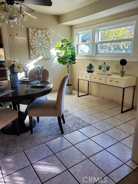 view of tiled dining room