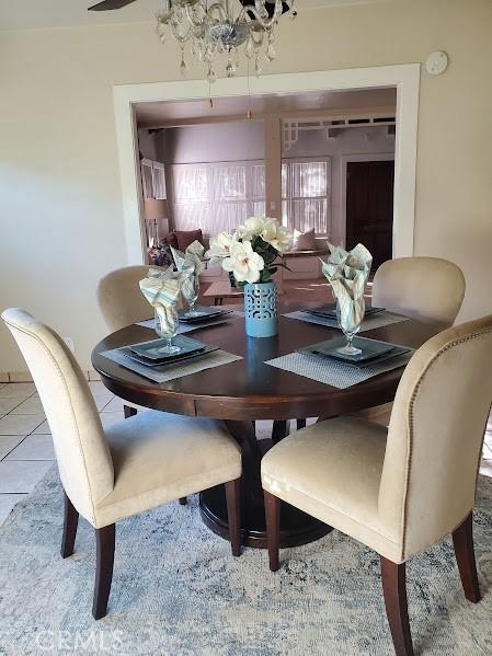 view of tiled dining space