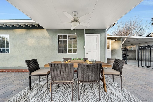 view of patio with ceiling fan