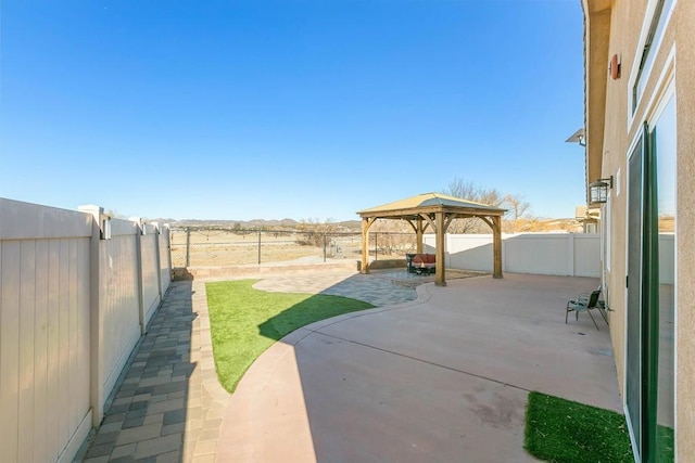 view of patio with a gazebo