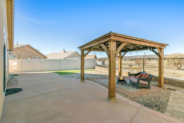 view of patio / terrace with a gazebo