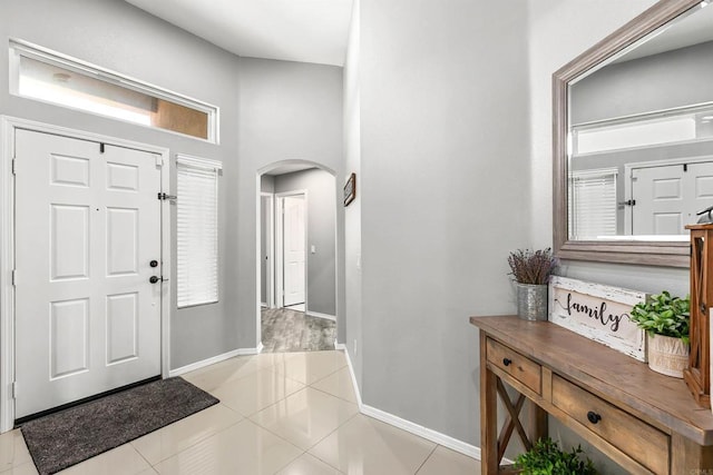 view of tiled entrance foyer