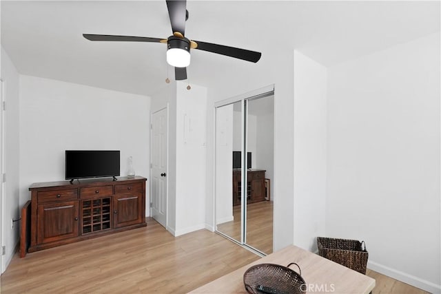 living area featuring light wood-type flooring