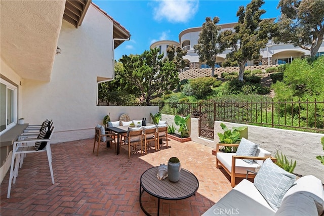 view of patio / terrace with an outdoor hangout area