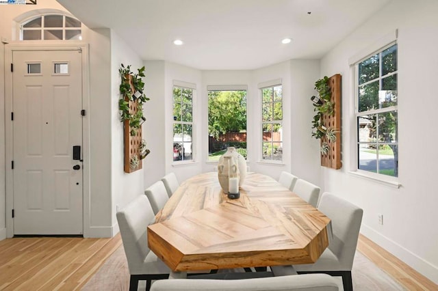 dining room featuring light hardwood / wood-style flooring