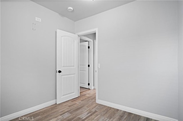 empty room with light wood-type flooring