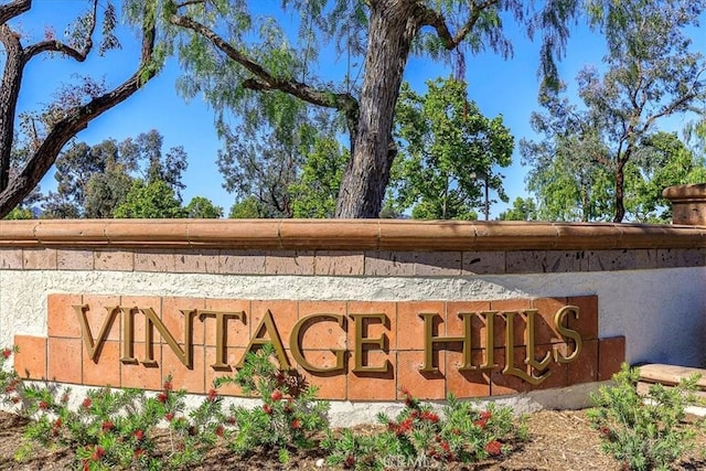 view of community sign