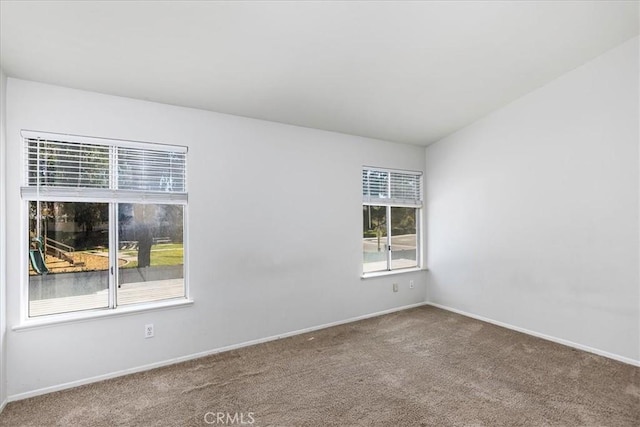 carpeted spare room featuring a healthy amount of sunlight