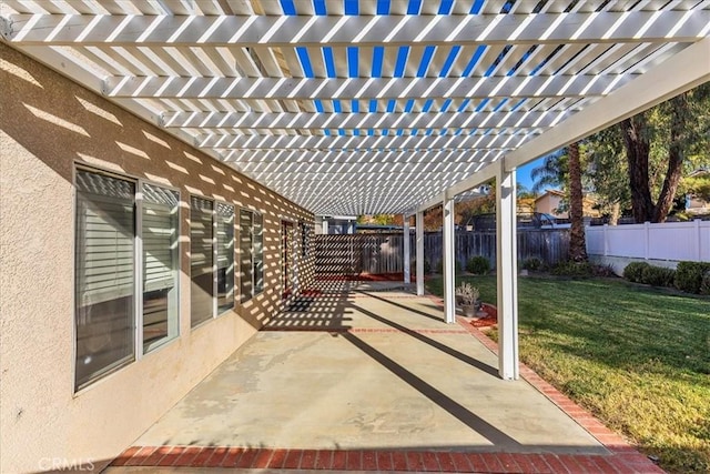 view of patio / terrace featuring a pergola