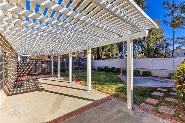 view of patio / terrace with a pergola