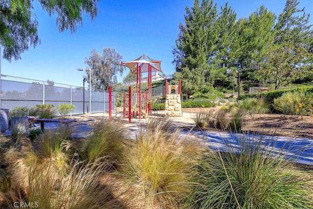 view of community with a playground