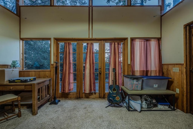 miscellaneous room featuring carpet flooring