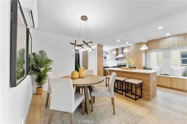 dining area featuring light hardwood / wood-style flooring