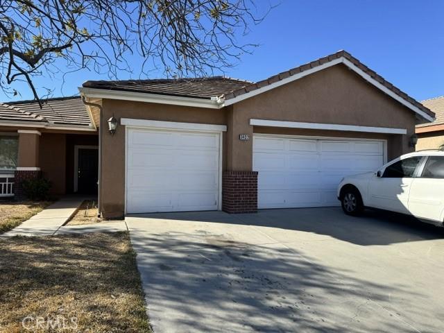 exterior space with a garage