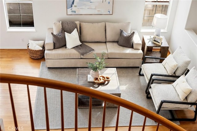 living room featuring hardwood / wood-style flooring